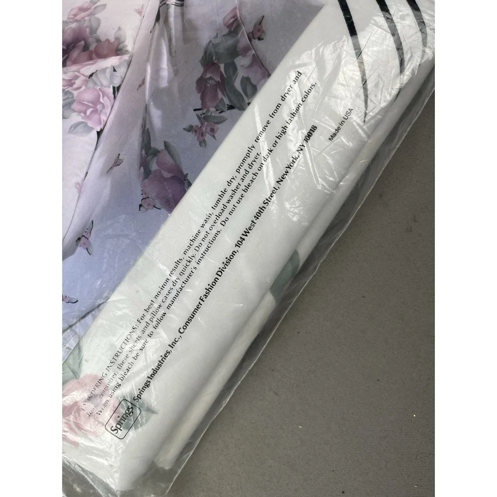 Vintage Springmaid King Lillique Rose Flat Sheet Factory Sealed Package